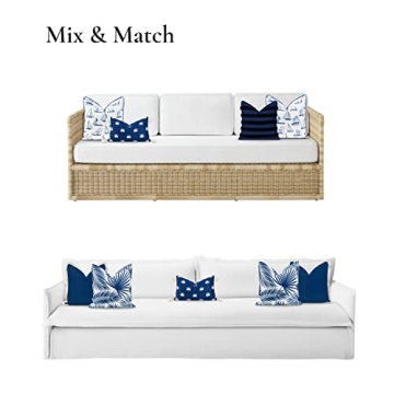 Hofdeco Water Resistant Coastal Lumbar Pillow Cover