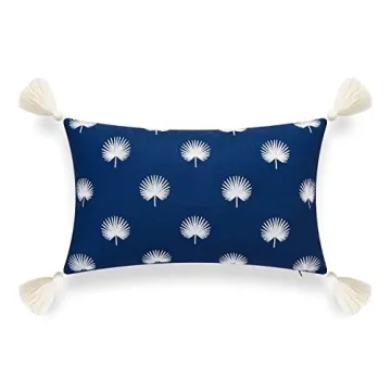 Hofdeco Water Resistant Coastal Lumbar Pillow Cover