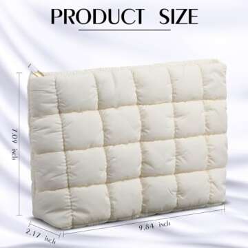 Hillban Stylish Puffy Quilted Makeup Bag for All Your Essentials