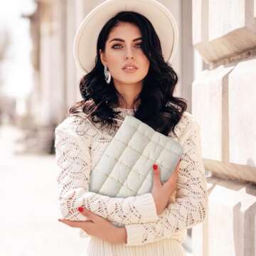 Hillban Stylish Puffy Quilted Makeup Bag for All Your Essentials