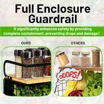 Magnetic Shelf for Fridge with Wood Lid, Fruit Potato and Onion Storage Bins, Pantry Organizers & Storage, Large Container Magnetic Spice Rack for Refrigerator, Kitchen Counter, Cabinet