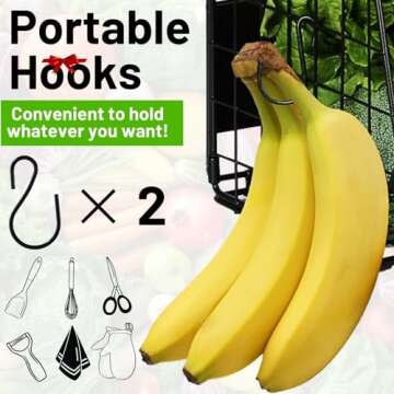 Magnetic Shelf for Fridge with Wood Lid, Fruit Potato and Onion Storage Bins, Pantry Organizers & Storage, Large Container Magnetic Spice Rack for Refrigerator, Kitchen Counter, Cabinet