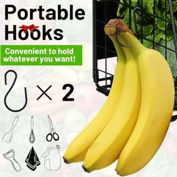 Magnetic Shelf for Fridge with Wood Lid, Fruit Potato and Onion Storage Bins, Pantry Organizers & Storage, Large Container Magnetic Spice Rack for Refrigerator, Kitchen Counter, Cabinet