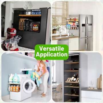 Magnetic Shelf for Fridge with Wood Lid, Fruit Potato and Onion Storage Bins, Pantry Organizers & Storage, Large Container Magnetic Spice Rack for Refrigerator, Kitchen Counter, Cabinet