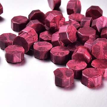 HESTYA 230 Pieces Octagon Sealing Wax Beads Sticks with 2 Pieces Tea Candles and 1 Piece Wax Melting...