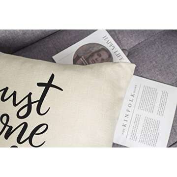 Just One More Chapter Throw Pillow Case Cushion Cover Book Lovers Linen 18 x 18 Inch