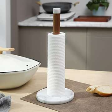 jalz jalz Paper Towel Holder Countertop Standing Paper Towel Roll Holder for Kitchen Bathroom Marble...