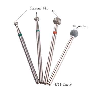 MZCMSL Round Ball Cuticle Drill Bits - 4pcs Set