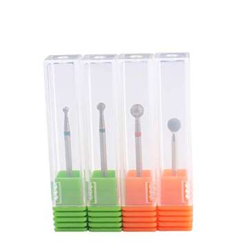 MZCMSL Round Ball Cuticle Drill Bits - 4pcs Set
