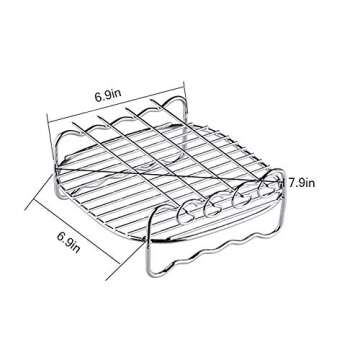 Air Fryer Double Layer Rack, Air Fryer Accessories Multi-purpose Rack Fits Most 4.2QT or Above（8in...