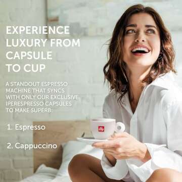 Illy X7.1 Espresso Single-Serve Machine, Barista Quality Espresso Machine for iperEspresso capsules with Milk Frother Steam Wand (Black)