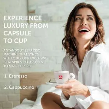 Illy X7.1 Espresso Single-Serve Machine, Barista Quality Espresso Machine for iperEspresso capsules with Milk Frother Steam Wand (Black)