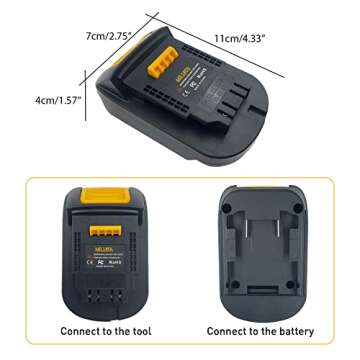 EID Battery Adapter for Dewalt Tool to for Milwaukee M18 18V Battery, MIL18DL Converter for DW 20V Max XR Li-ion Tool Use, Replace for DCB200 (Adapter Only)