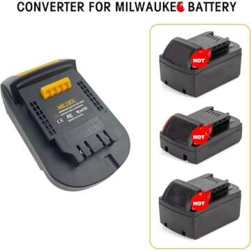 EID Battery Adapter for Dewalt Tool to for Milwaukee M18 18V Battery, MIL18DL Converter for DW 20V Max XR Li-ion Tool Use, Replace for DCB200 (Adapter Only)
