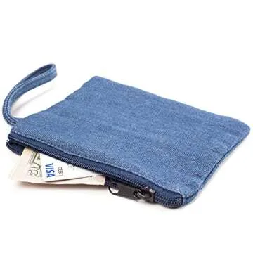 Clear Stadium Bag with Denim Trim | NFL NCAA PGA NASCAR Approved 10 x 10 x 5 Crossbody Messenger with Adjustable Shoulder Strap | Dakbee Original with Zippered Pockets| Bonus Denim Privacy Clutch