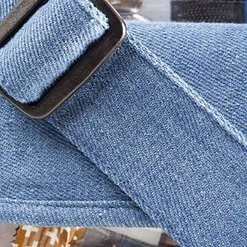 Clear Stadium Bag with Denim Trim | NFL NCAA PGA NASCAR Approved 10 x 10 x 5 Crossbody Messenger with Adjustable Shoulder Strap | Dakbee Original with Zippered Pockets| Bonus Denim Privacy Clutch