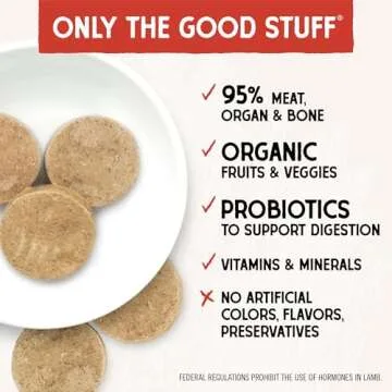 Stella & Chewy's Freeze Dried Raw Dinner Patties – Grain Free Dog Food, Protein Rich Dandy Lamb Recipe – 14 oz Bag