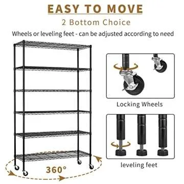 YYkokocat 6-Tier Wire Shelving Unit for Easy Organization