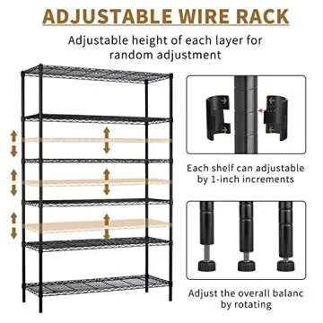 YYkokocat 6-Tier Wire Shelving Unit for Easy Organization