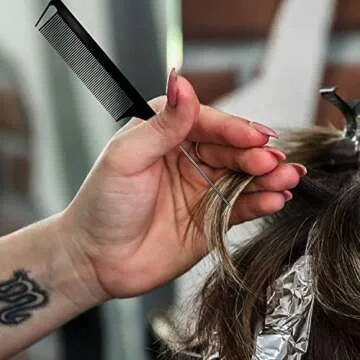 3 Pieces Teasing and Styling Brush Set: Hair Brush with 3 Rows, Dual Edge Brush, and Sturdy Parting Comb for Brushing, Combing, and Slicking Hair (Black)