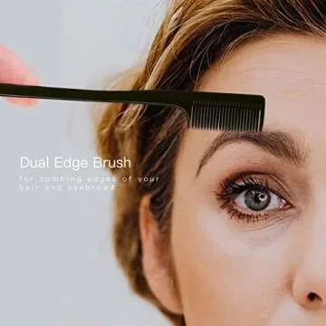 3 Pieces Teasing and Styling Brush Set: Hair Brush with 3 Rows, Dual Edge Brush, and Sturdy Parting Comb for Brushing, Combing, and Slicking Hair (Black)