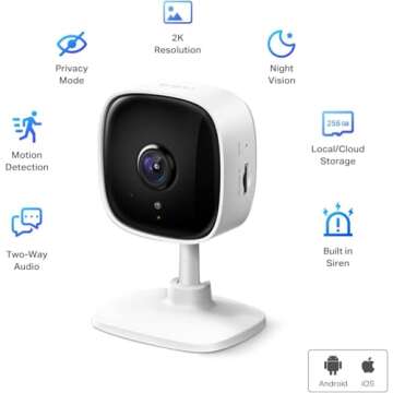 TP-Link Tapo 2K Security Camera for Baby Monitor, Dog Camera w/Motion Detection, 2-Way Audio, Night ...
