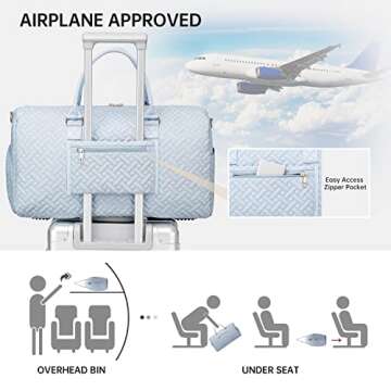 Stylish Travel Duffle Bag with Shoe Compartment and Toiletry Bag for Women