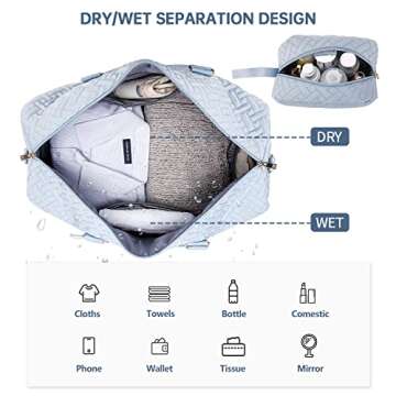 Stylish Weekender Travel Duffle Bag with Shoe Compartment