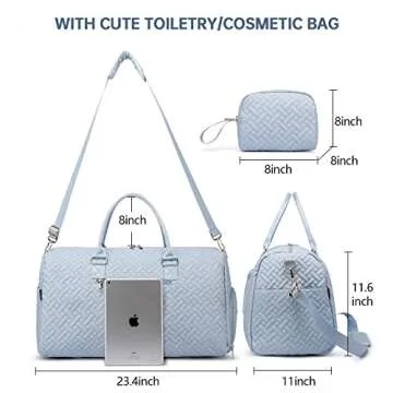 Stylish Weekender Travel Duffle Bag with Shoe Compartment