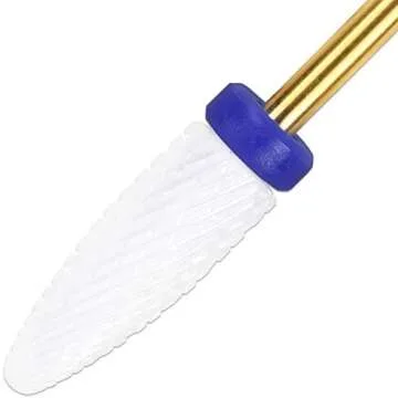 Pana Professional Ceramic White Flame Cone Shaped Bit Nail Drill 3/32" Shank Size (Medium, Flame Bit)