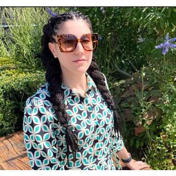 FEISEDY Oversized Square Anti Blue Light Glasses Block Eye Strain Glare Pearl Inlay Arm Cat Eye Fashion Glasses B2639