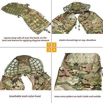 Tactical Sniper Ghillie Base Camouflage Hunting Military Ghillie Suit Foundation