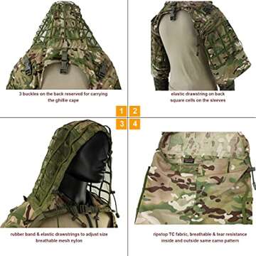Tactical Sniper Ghillie Base Camouflage Hunting Military Ghillie Suit Foundation