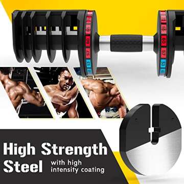 Merax Deluxe 55 Pounds Adjustable Dumbbell, 5-in-1 Dumbbell 15-55lb Adjustable Weight Plate for Home Gym 2 PCS
