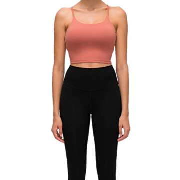 Lemedy Women Padded Sports Bra Fitness Workout Running Shirts Yoga Tank Top (M, Smoky Red)