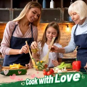 Bamboo Heart Shaped Spoon for Cooking - Wooden Cook with Love Spoon Kitchen Utensils, Valentines Mot...