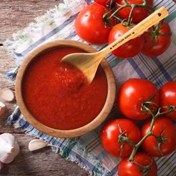 Bamboo Heart Shaped Spoon for Cooking - Wooden Cook with Love Spoon Kitchen Utensils, Valentines Mother's Day Gifts for Grandma Mom Couple Wife Hostesses House Warming