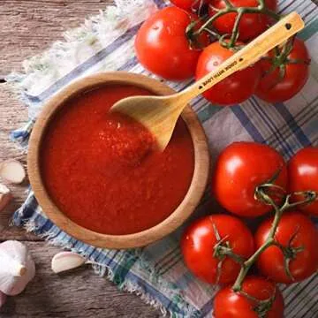 Bamboo Heart Shaped Spoon for Cooking - Wooden Cook with Love Spoon Kitchen Utensils, Valentines Mother's Day Gifts for Grandma Mom Couple Wife Hostesses House Warming