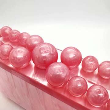 CUXVA Acrylic Clutch Purse for Women with Marbling Evening Handbag Square Box Crossbody Bag with Glitter Beads for Wedding Christmas Cocktail Party