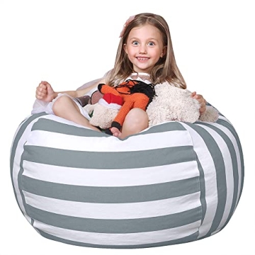 Wekapo XX-Large Stuffed Animal Storage Bean Bag Chair Gray
