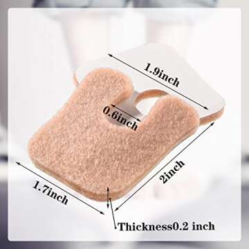 48 Pieces U-Shaped Felt Callus Pads Metatarsal Foot Pads for Pain Relief Keep Calluses from Rubbing ...