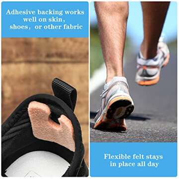 48 Pieces U-Shaped Felt Callus Pads Metatarsal Foot Pads for Pain Relief Keep Calluses from Rubbing on Shoes Forefoot and Support Self-Adhesive Foam Foot Cushion Pad for Men and Women