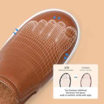 STQ Business Casual Shoes for Womens Slip On Shoes Lightweight Comfortable Fashion Sneakers Loafer Shoes Brown Size 7.5