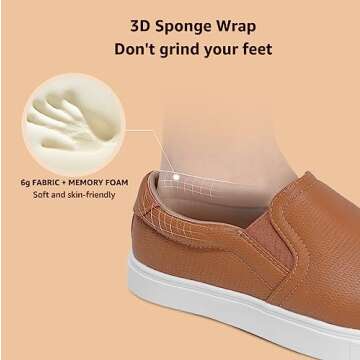 STQ Business Casual Shoes for Womens Slip On Shoes Lightweight Comfortable Fashion Sneakers Loafer Shoes Brown Size 7.5