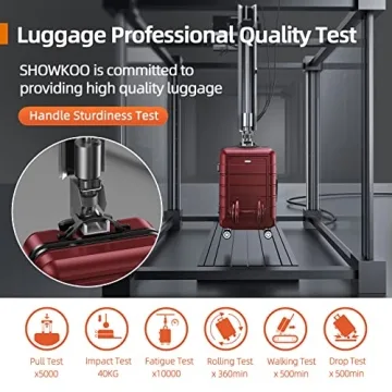 SHOWKOO Luggage Set 3pcs Red Wine with TSA Lock