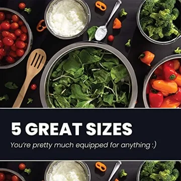 WHYSKO 5-Piece Stainless Steel Mixing Bowls for Meal Prep