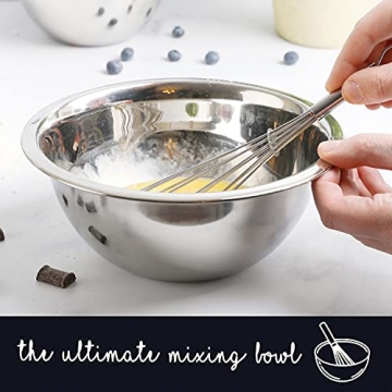 WHYSKO 5-Piece Stainless Steel Mixing Bowls for Meal Prep