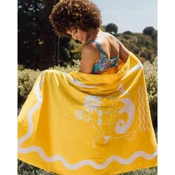 FUNBOY Oversized Beach Towel, Icon Fringe Design, Perfect for a Summer Pool Party and the Beach