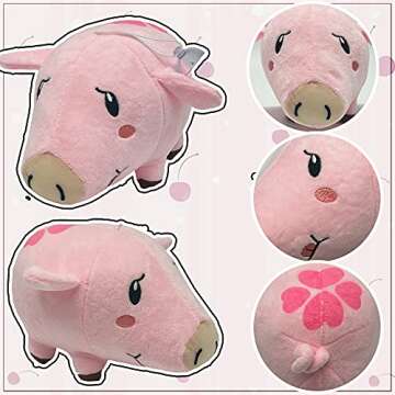 Heionia 7.8" Pig Stuffed Animal Plush Toy Pink Pig Plushie Plushies Pillow Anime Plush Figure Doll Merch Collectible Toys Birthday for Boys Girls