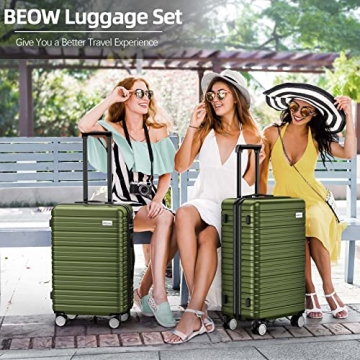 Durable BEOW 4 Piece Expandable Luggage Set for Easy Travel
